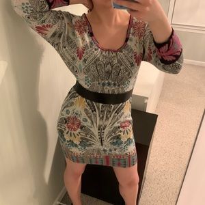 Custo Barcelona Paisley Pattern Sweater Dress